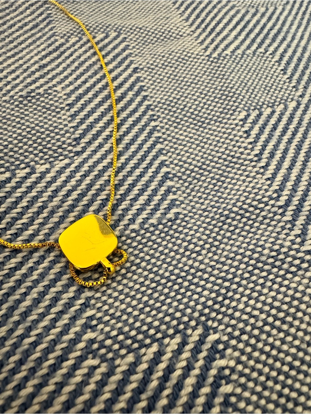Gold Square Pendant Necklace - Women's Jewelry - Picture 3 of 4
